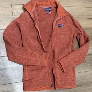 Patagonia Heathered Rust-Orange Full-Zip Fleece Jacket